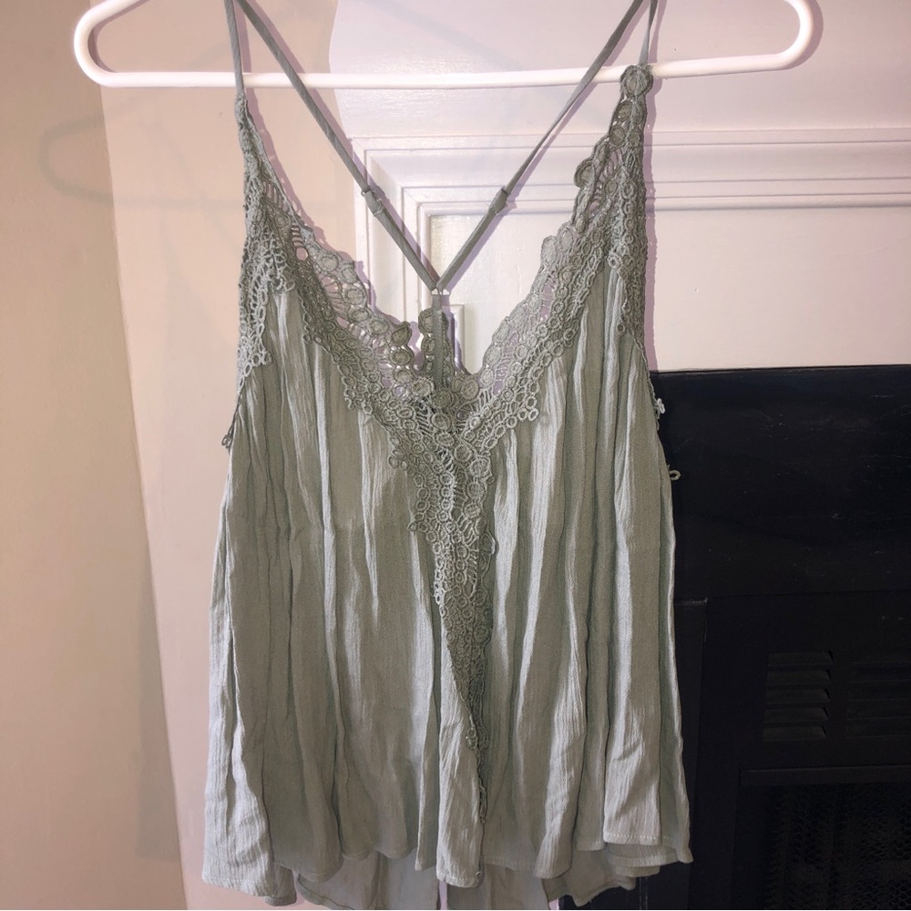 Green flowy top